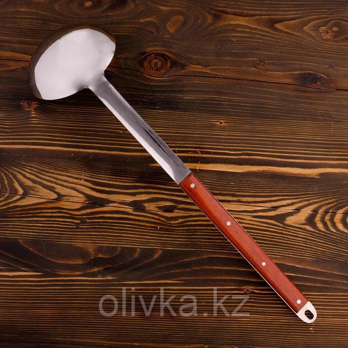 Поварешка для казана узбекская 61см, диаметр 16см с деревянной ручкой - фото 5 - id-p113258121