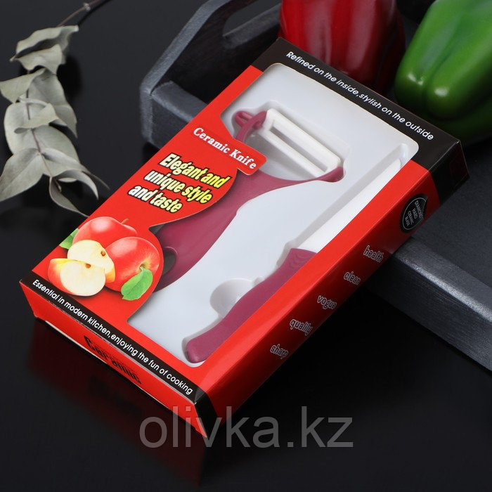 Набор кухонный Доляна, 2 предмета: нож 7 см, овощечистка цвет МИКС - фото 6 - id-p113242720