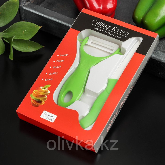 Набор кухонный Доляна, 2 предмета: нож 7 см, овощечистка цвет МИКС - фото 7 - id-p113242720