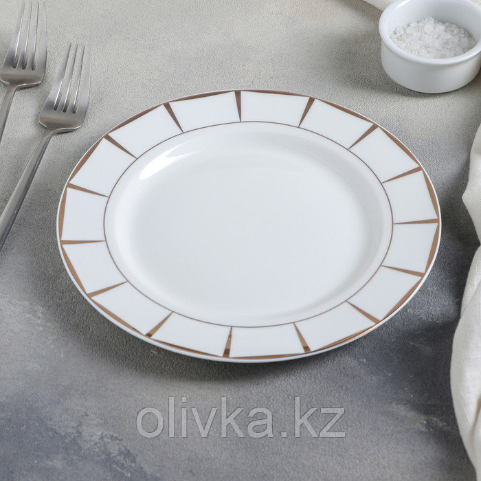 Тарелка фарфоровая десертная «Аврора», d=20,5 см, цвет белый - фото 2 - id-p113254630