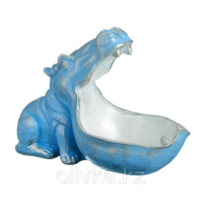Подставка конфетница "Бегемот" голубое серебро, 22х30см - фото 6 - id-p113261554