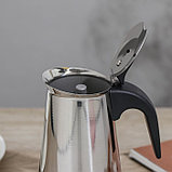 Кофеварка гейзерная Magistro Classic, на 4 чашки, 200 мл, нержавеющая сталь, фото 3