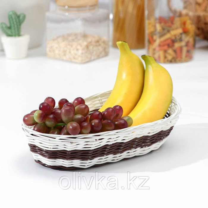 Корзинка для фруктов и хлеба Доляна «Овал. Шоко», 26×14×6 см - фото 1 - id-p113254638