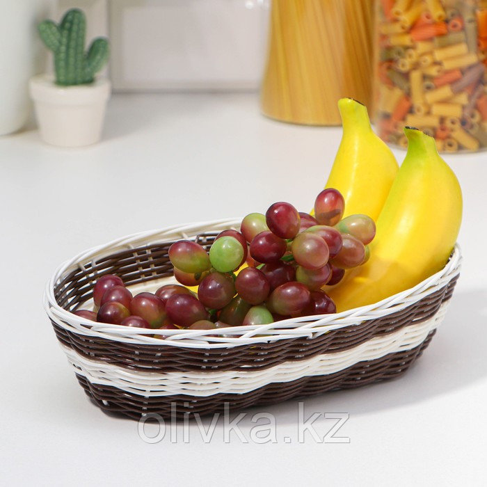 Корзинка для фруктов и хлеба Доляна «Овал. Шоко», 26×14×6 см - фото 4 - id-p113254638