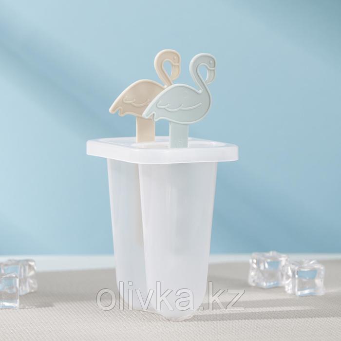 Форма для мороженого «Фламинго», 7,5×6×15 см, 2 ячейки, цвет МИКС - фото 1 - id-p113252910