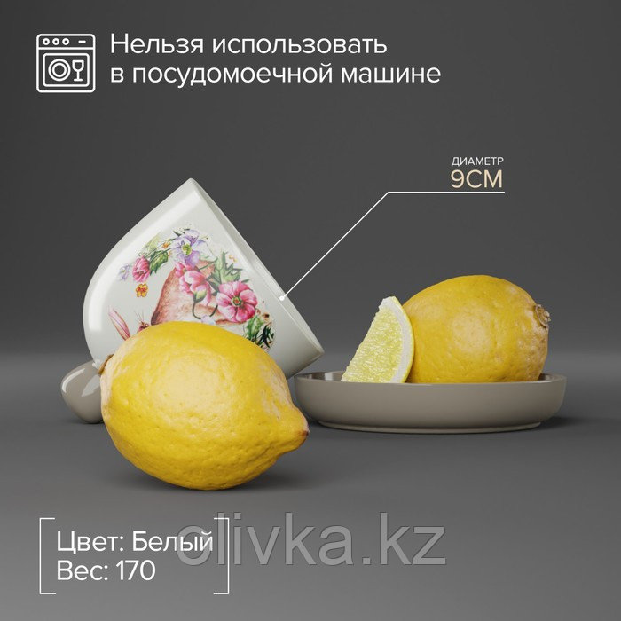 Лимонница Доляна «Зайка», 9×9 см, цвет белый - фото 3 - id-p113257305