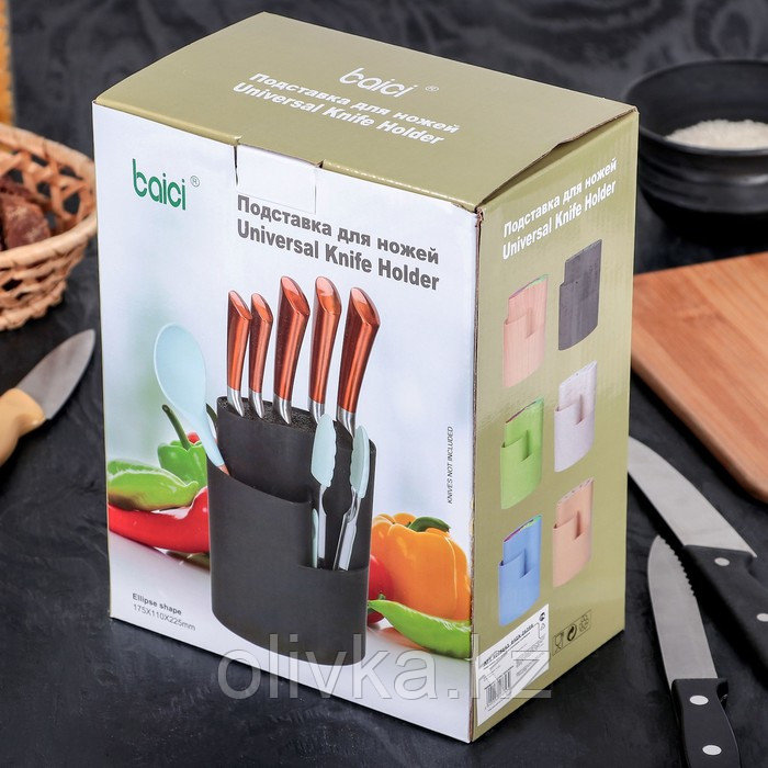 Подставка для ножей и столовых приборов «Нео», 18×11 см, цвет чёрный - фото 5 - id-p113252014