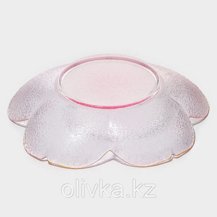 Салатник стеклянный фигурный «Фиалка», 280 мл, d=17 см, цвет розовый - фото 4 - id-p113264038