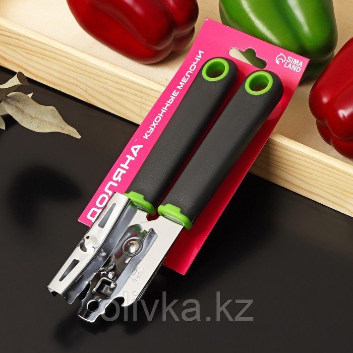 Нож консервный Доляна Lime, 20×5 см, цвет чёрно-зелёный - фото 4 - id-p113263249