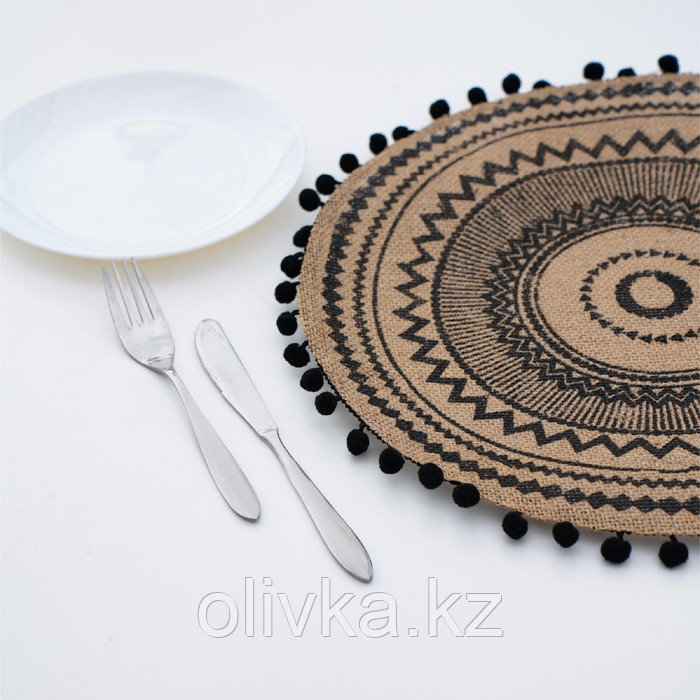 Салфетка сервировочная на стол «Африка», 38×38 см, цвет чёрный - фото 4 - id-p113258915