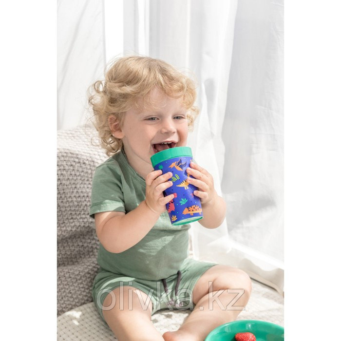 Стакан детский с декором, 380 ил., цвет зеленый - фото 2 - id-p113266593
