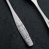 Вилка детская столовая «Антошка», толщина 2 мм, цвет серебряный, фото 2