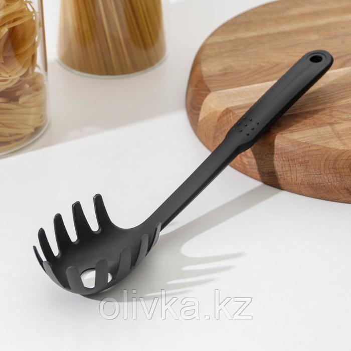Ложка для спагетти Доляна «Орихалк», 30 см, цвет чёрный - фото 1 - id-p113243763
