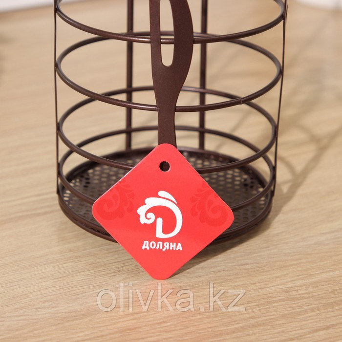 Сушилка для столовых приборов Доляна, 17,5×11×11 см, цвет коричневый - фото 5 - id-p113257323