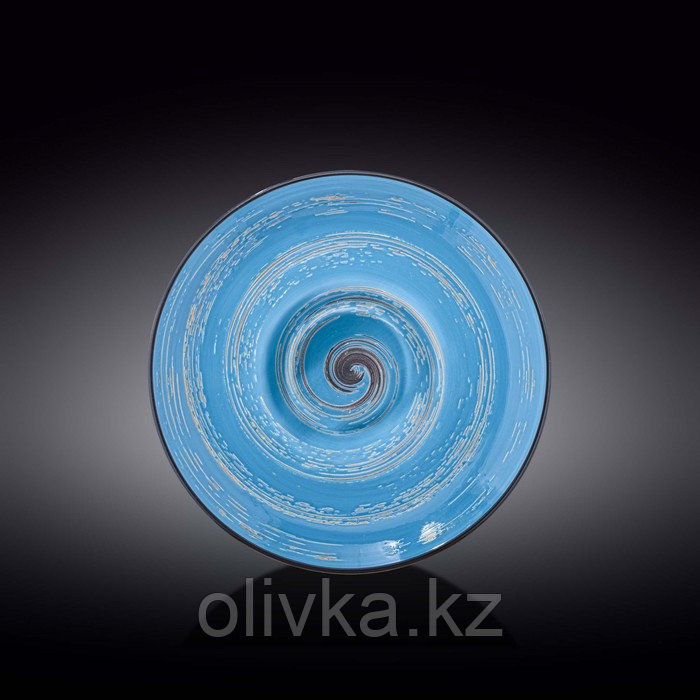 Тарелка глубокая Wilmax Spiral, d=24 см, 200 мл, цвет голубой - фото 1 - id-p113271079