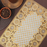 Салфетка ажурная для стола ПВХ «Подсолнухи», 45×30 см, цвет золотой, фото 3