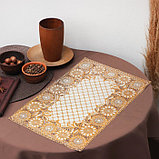 Салфетка ажурная для стола ПВХ «Подсолнухи», 45×30 см, цвет золотой, фото 4