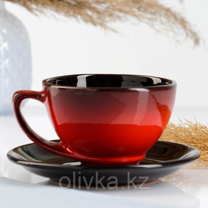 Чашка "Элегант" с блюдцем, 0,25л / блюдце 15см, красный - фото 2 - id-p113261588