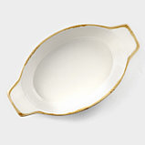 Форма для запекания из фарфора Доляна Organic Gold, 500 мл, 22×13×4,5 см, цвет белый, фото 2