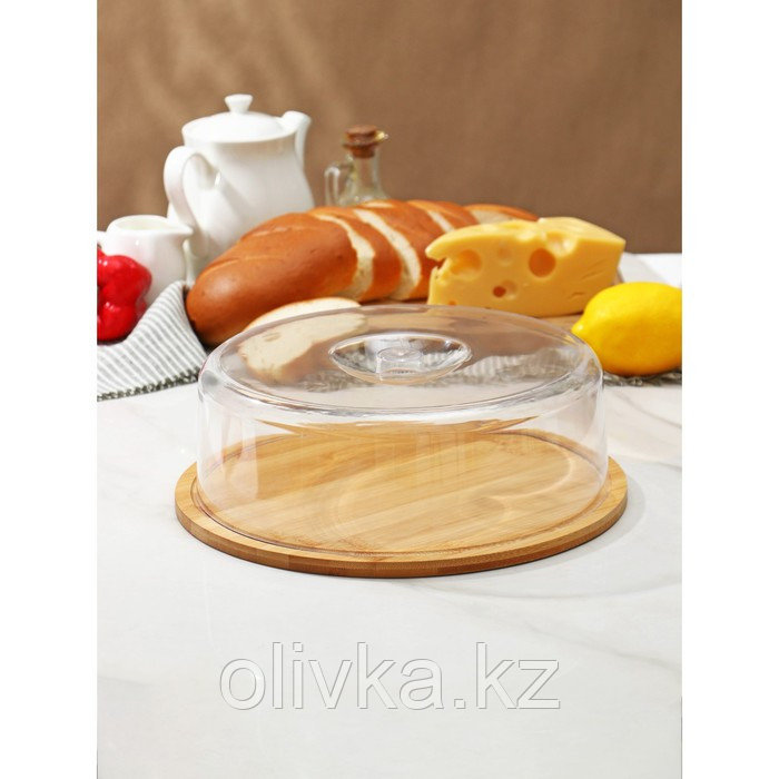Маслёнка-сырница Доляна, d=28 см, бамбук - фото 1 - id-p113262440