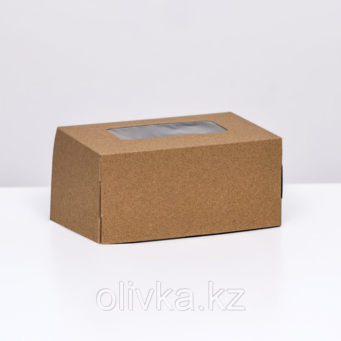 Коробка складная, с окном, крафт, 15 х 10 х 7 см - фото 1 - id-p113278908