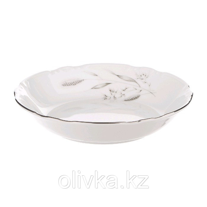 Тарелка для супа Constance, декор «Серебряные колосья, отводка платина», 19 см - фото 1 - id-p113256537