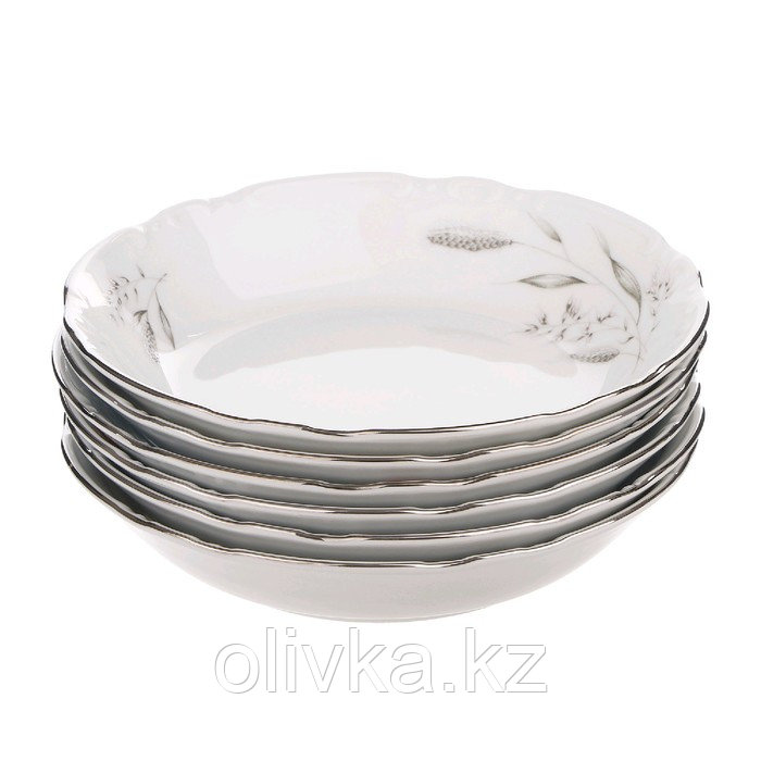 Тарелка для супа Constance, декор «Серебряные колосья, отводка платина», 19 см - фото 2 - id-p113256537