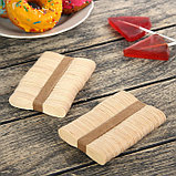 Набор деревянных палочек для мороженого, 7,5×1,1-1,5 см, 100 шт, фото 2