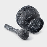 Ступка с пестиком Доляна «Чёрный мрамор», пластик, диаметр 10 см, фото 5