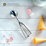 Ложка для мороженого Доляна, 22 см, 50 мл, цвет хромированный, фото 3