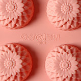 Форма силиконовая для выпечки Доляна «Хризантема», 30×18 см, 15 ячеек, цвет персиковый, фото 5