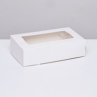 Упаковка для продуктов с окном, белая, 23 х 14 х 6 см, 1,9 л