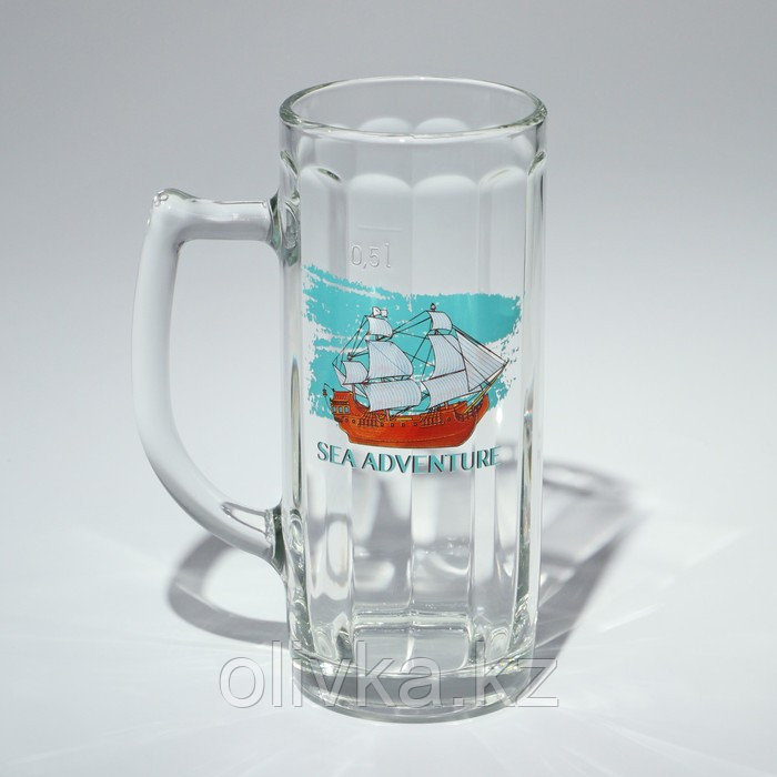 Кружка стеклянная для пива «Гамбург. Морское приключение», 500 мл, рисунок микс - фото 5 - id-p113274902