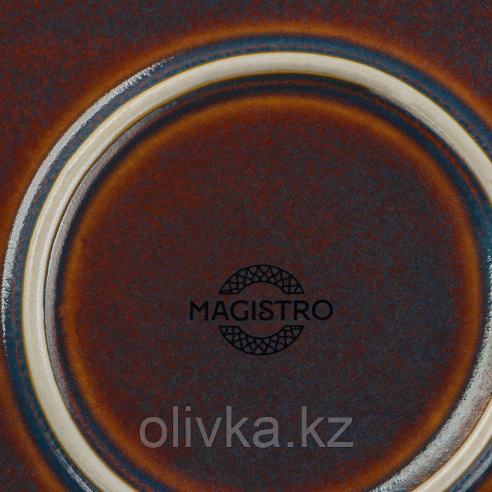 Тарелка фарфоровая подстановочная Magistro Garland, d=27,5 см, цвет синий - фото 7 - id-p113267441