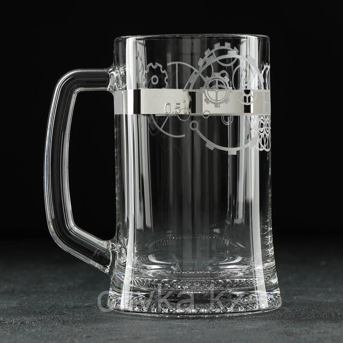 Кружка для пива «Стимпанк», 480 мл, с гравировкой и напылением, цвет серебряный - фото 2 - id-p113262478