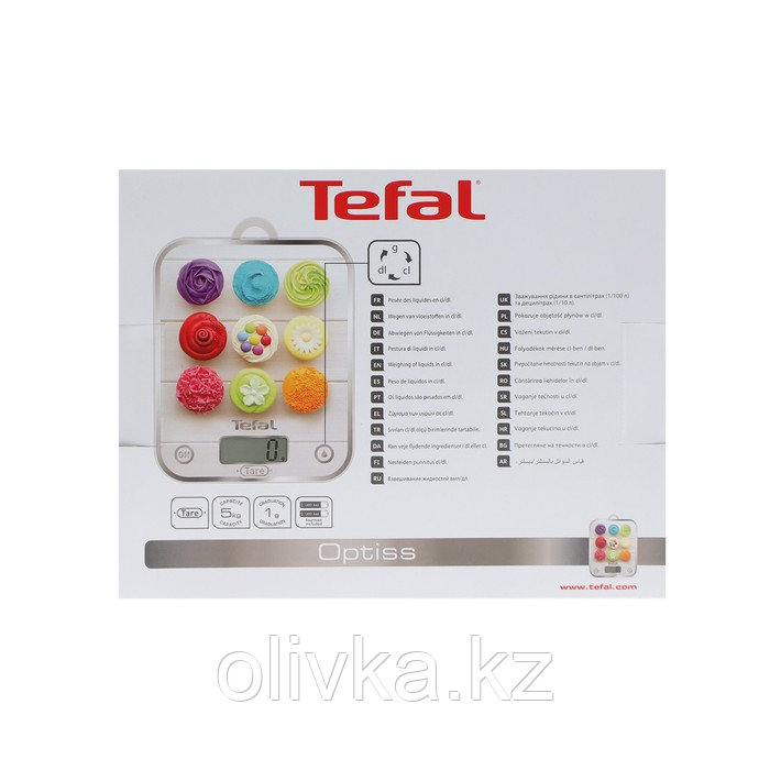 Весы кухонные Tefal BC5122V1, электронные , до 5 кг, рисунок "Капкейки" - фото 4 - id-p113271139