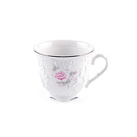 Чашка кофейная Cmielow Рококо «Бледная роза, отводка платиной», фарфор, 170 мл