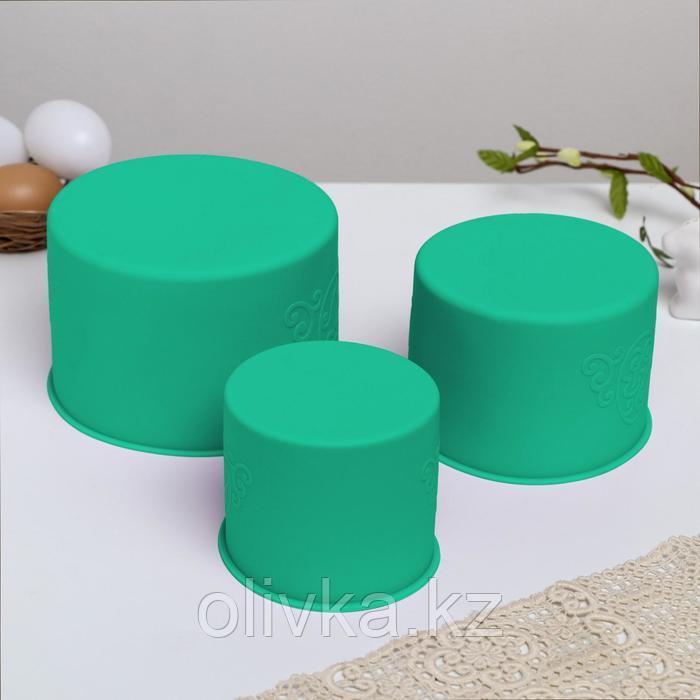 Набор силиконовых форм для выпечки «ХВ», зелёные, 3 шт - фото 7 - id-p113258976