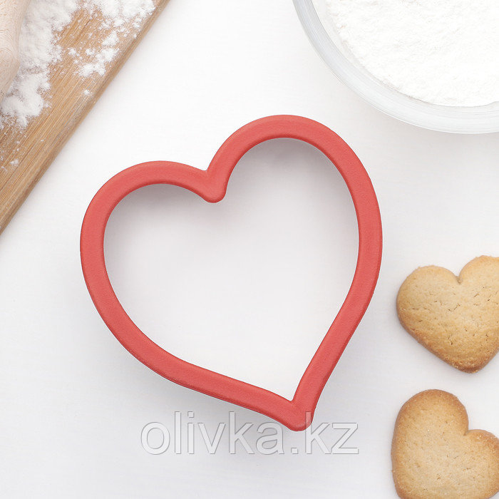 Форма для вырезания печенья Доляна «Сердце»,10,5×10,5×4,5 см, цвет красный - фото 2 - id-p113243840