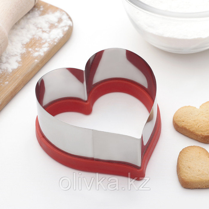 Форма для вырезания печенья Доляна «Сердце»,10,5×10,5×4,5 см, цвет красный - фото 3 - id-p113243840