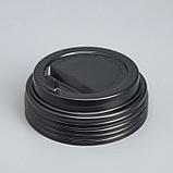 Крышка одноразовая для стакана "Черная" клапан, диаметр 90 мм, фото 2