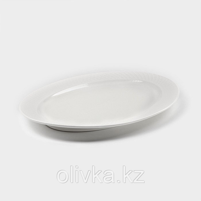 Блюдо фарфоровое овальное Wilmax «Юлия Высоцкая», 36×25,5 см, цвет белый - фото 2 - id-p113244747