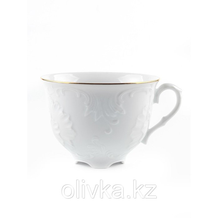 Чашка для завтрака Cmielow Рококо «Золотая отводка», фарфор, 330 мл - фото 1 - id-p113279793