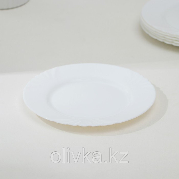Набор десертных тарелок Luminarc CADIX, d=19,5 см, стеклокерамика, 6 шт, цвет белый - фото 2 - id-p113273093