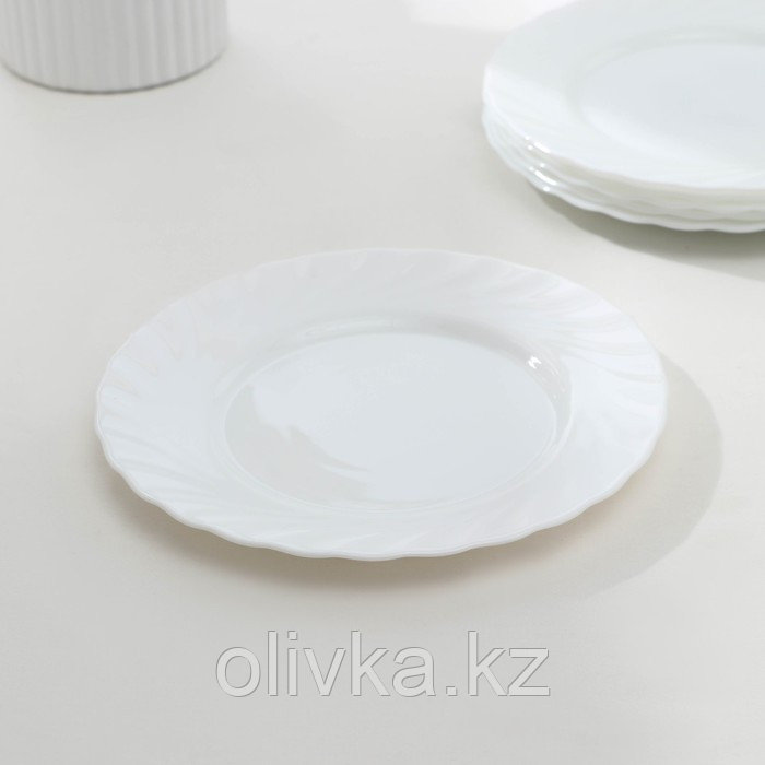 Набор десертных тарелок Luminarc TRIANON, d=20 см, стеклокерамика, 6 шт, цвет белый - фото 2 - id-p113273096