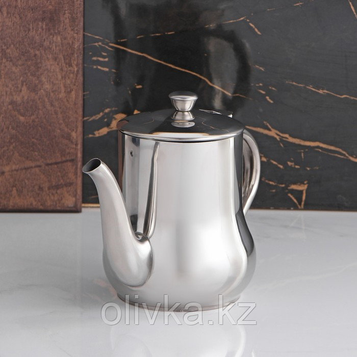 Чайник заварочный из нержавеющей стали «Султан», 950 мл, 201 сталь, цвет хромированный - фото 2 - id-p113263318