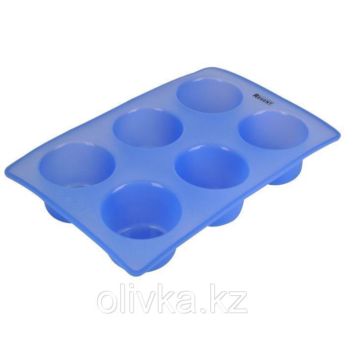 Форма для кексов Regent inox Silicone, 6 ячеек, размер 28.5х19х5 см - фото 1 - id-p113245725