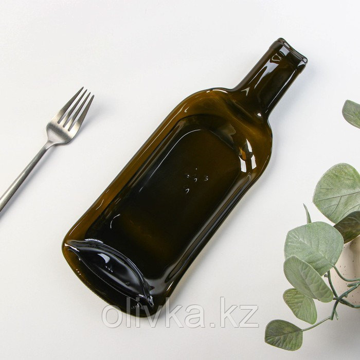 Тарелка из бутылки «Селена», стеклянная, 30×15,5 см - фото 1 - id-p113252104