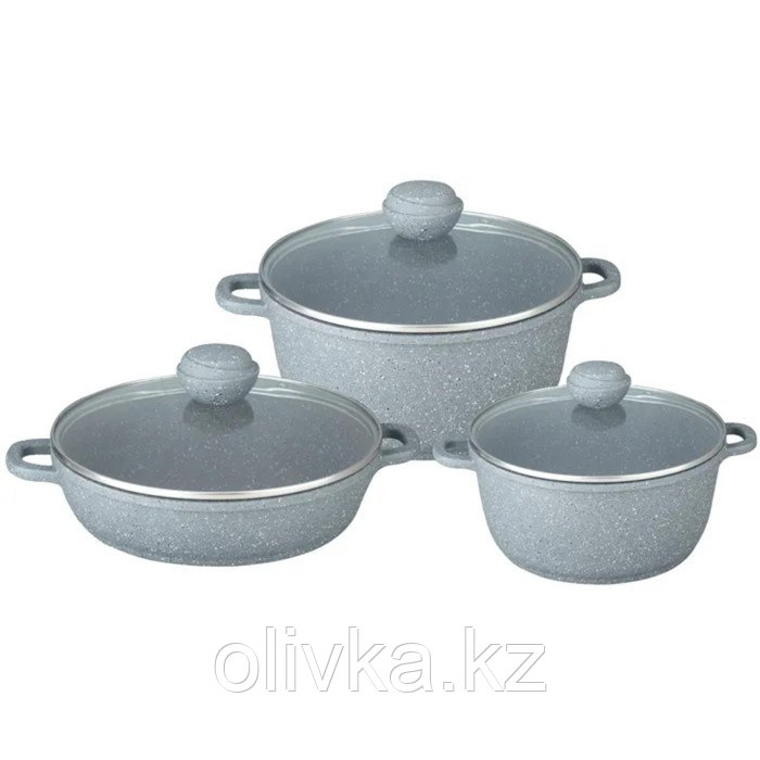 Набор посуды Bekker Silver Marble, 6 предметов - фото 1 - id-p113277273