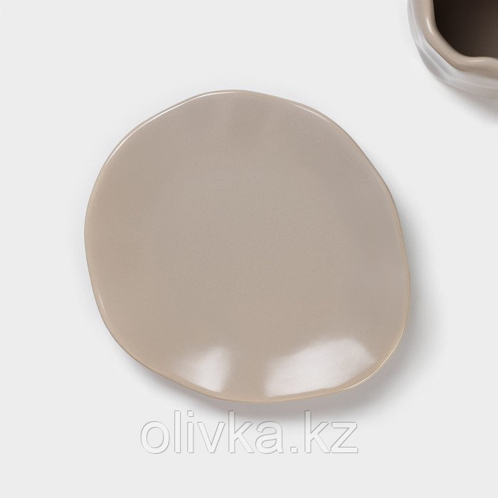 Чайная пара керамическая «Базальт», 2 предмета: кружка 200 мл, блюдце d=14,8 см, цвет серый - фото 3 - id-p113277276